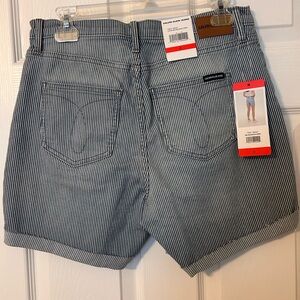 Calvin Klein Women's Black and White Striped Shorts